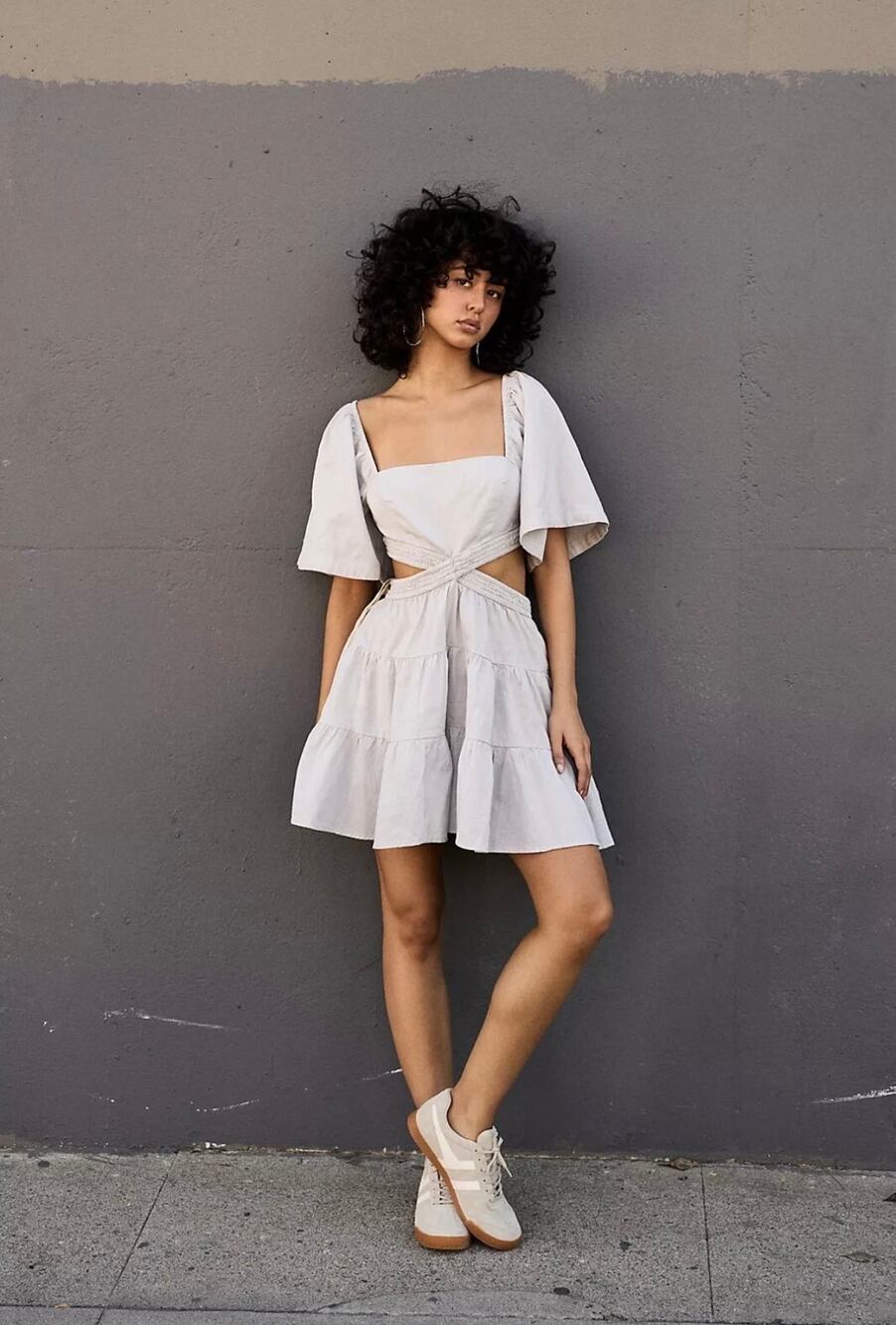 Free People Cross of Sunlight Boho Whimsical Beach Resortwear Mini Dress